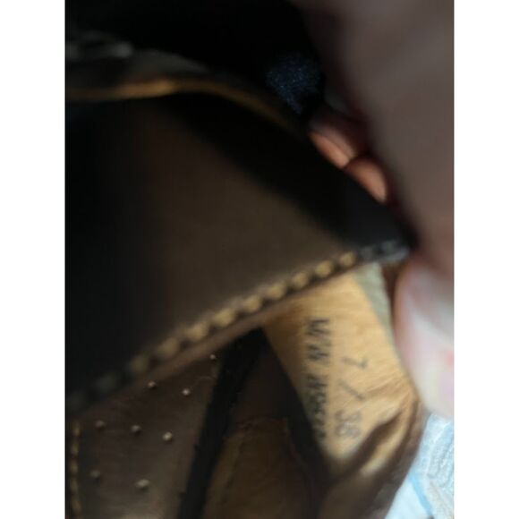 BORN Boho Casual Chic Brown 3" Heel 'Genuine Leather Slide-On Clogs Sz 7*READ - Picture 4 of 10